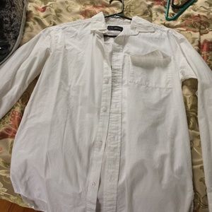 Crisp long, simple white blouse